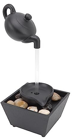 Fuente de Escritorio, Adorno de Agua de Fuente Interior USB, Adorno de Fuente de Agua de Tetera Flotante Fuente de alimentación de batería USB de 5 V Decoración de Cascada de Mesa