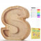Wivico Spardose Kinder Buchstabe Holz Sparschwein Personalisierte A-Z Alphabet Sparbüchse mit 6 Aquarellstiften Spardosen Kinder für Geburtstag,Weihnachten,Thanksgiving|Kinder Spardose(S)