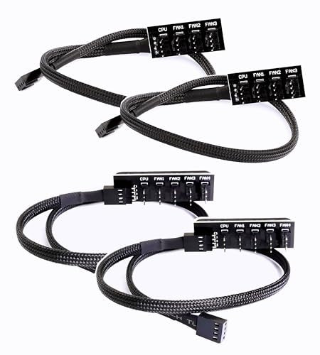 HUAZIZ Hub de Ventilador PWM de 4 Pines, 4/5 Vías Splitter Múltiple Para Ventiladores de CPU/Carcasa de Computadora de 12V