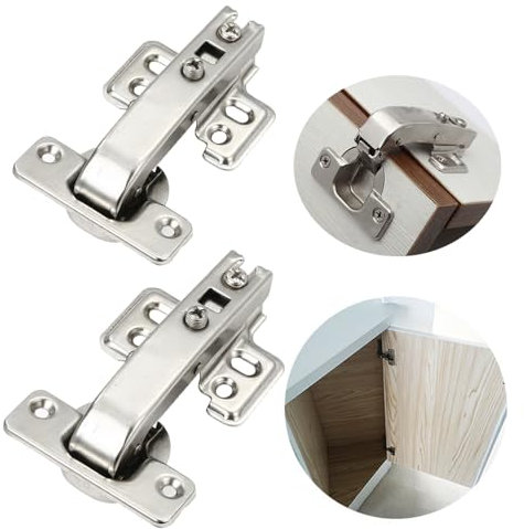 4 Stück 90 Grad Scharnier Soft Close Schrankscharnier 90 Grad Schrankdämpfung Kissen Türscharnier Eckschrank Scharnier für 180 Grad bündig Tür Eckschrank Kleiderschrank