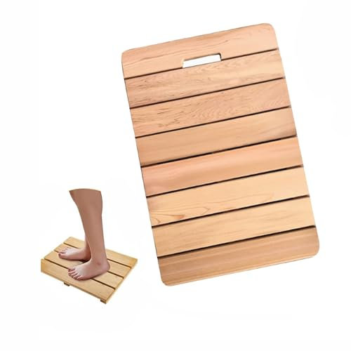 Tarima Ducha Alfombrilla Ducha Antideslizante, Alfombra Bañera Antideslizante, Suelo Ducha Exterior, Tarima Ducha Madera, Tarima Ducha Exterior Jardin, Alfombra Antideslizante Ducha(Light color,40cmx6
