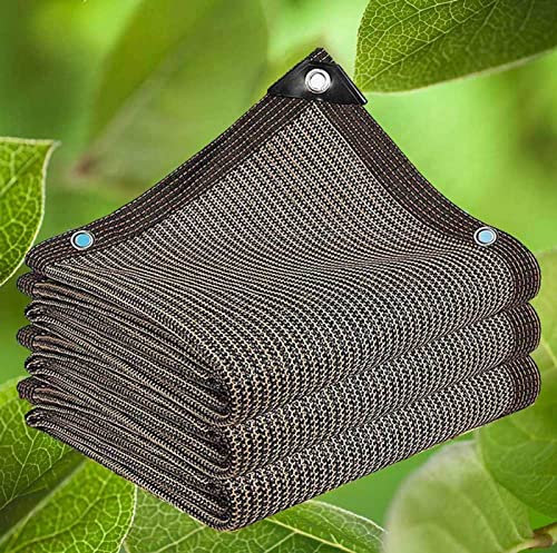 Sonnensegel, Sonnenschutz, 4 m x 4 m, atmungsaktives Netz, Sichtschutznetz für Pflanzen, Schatten, Outdoor, Garten/Balkon/Hof, anpassbare Größen, Braun, 2 x 2 m