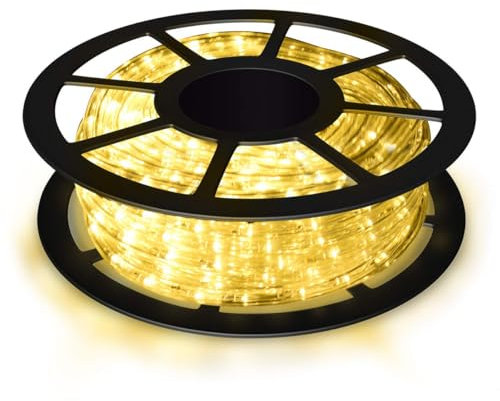 FANTASK 10M LED Lichterschlauch Lichterkette Außen und Innen mit 360 LEDs Weihnachtsbeleuchtung Lichtschlauch Weihnachten Deko (Warmweiß)