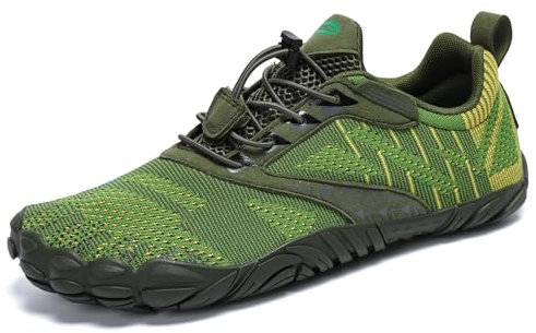 SAGUARO Barfußschuhe Herren Barfuss Schuhe Damen Barfussschuhe Outdoor Zehenschuhe Atmungsaktiv Traillaufschuhe mit Zero-Drop Solhe Waldgrün,Gr.44