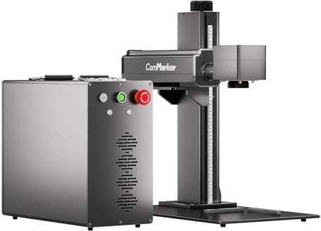 ComMarker Titan1 200W JPT Mopa Fibre Laser Engraver with 2 Optional Lenses, Motorised Elevation, Colour Marking, 8K HD Accuracy, Lightburn Compatible, Lasers for Metal, Plastic, Jewellery