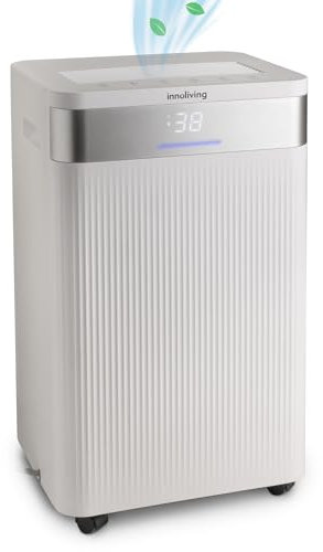 Innoliving Deumidificatore 20-40L, Modalità Asciugatura e Purificazione, Gas R290 Eco-Friendly, Timer 24h, Digitale, Capiente, Sbrina Autom (30L al Giorno (Serbatoio 5.5 Litri) con Purificazione Aria)