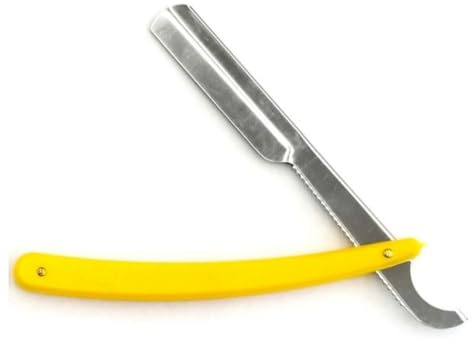 Professional Straight Razor Turkish Barber Style Black, White, Red, Blue and Yellow (5 Colours) by NM Beauty (Yellow)