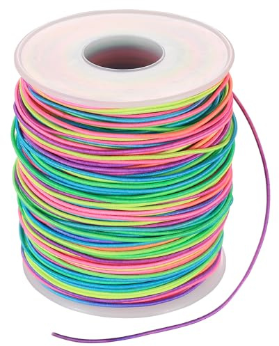Filo per Braccialetti, 1mm x 100m Filo Elastico per Braccialetti Resistente, Cordino Arcobaleno, Kit Elastici per Braccialettio, Colorato Cordoncino per Collane Gioielli Artigianato Decorazioni DIY