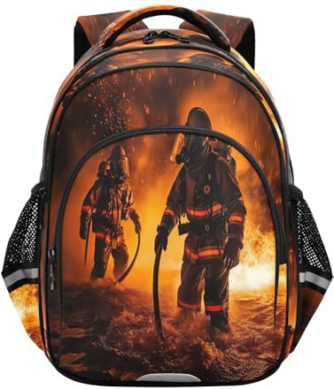 RPLIFE Feuerwehr-Rucksack für Kinder im Alter von 8–14 Jahren, Grundschulrucksack