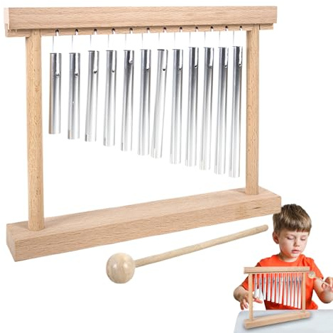 Bars Chime – leichtes Holz-Musikinstrument | 320 g Windspiel für Tempel, Klassenzimmer, Schule, Yoga, Meditation, Indoor-Unterhaltung, Anfänger, Zusammenarbeit und Musikwerkzeug
