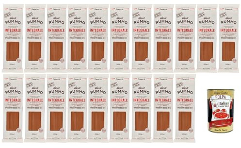 Italian Gourmet Vollkorn Spaghetti Grossi Nr.5 20x500g – Italienische Hartweizen Vollkornpasta bronzegezogen, extra kochfest, ideal für Sauce & Familienvorrat + Italian Gourmet Polpa