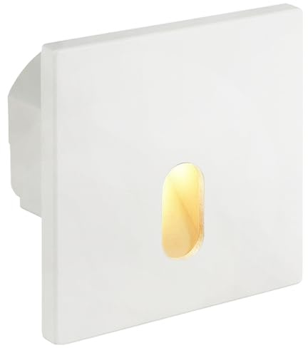 Maxkomfort LED Treppenbeleuchtung 230V Modular – 3CCT Lichtfarbe Einstellbar, Magnet-Montage für 60/68mm Schalterdosen, Wandeinbauleuchte Treppe Stufenlicht Innen, 1,5W | Weiß | Eckig - Oval | MOD6
