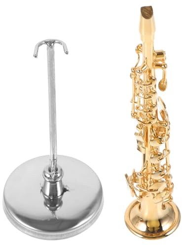 JEWEDECO Modèle Micro Or Saxophone de Résistant Cuivre Miniature en Chocs, Décoration Cadeau d'anniversaire Maison pour DIY Paysage et Garçon et Filles