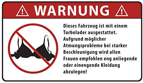 Spaß Kostet Aufkleber WARNUNG Turbolader (wetterfest)