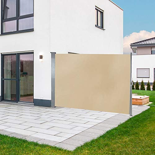 Seitenmarkise Markise Sichtschutzwand Sichtschutz 180 x 300 cm Beige UV Schutz 40+