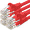 1aTTack.de 0,25m Cavo di Rete rosso - 5x - Cat.6 Ethernet Gigabit Lan RJ45 10 100 1000 Mbit s - Cavo Patch UTP compatibile con Cat.5 Cat.5e Cat.7 Cat.8 - rosso - 5x - 0,25m
