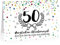 XXL Geburtstagskarte (A4) | Konfetti 50 | mit Umschlag | Glückwunsch zum 50. Geburtstag | edle und hochwertige Klappkarte | Grußkarte | Maxikarte extra groß