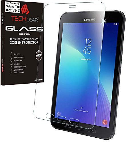 TECHGEAR Verre Trempé Compatible avec Samsung Galaxy Tab Active 2 8.0 (SM-T390 / SM-T395), Protecteur d'Écran en Verre Trempé [Dureté 9H Clair Cristal] [Anti Rayures] [Sans Bulles]