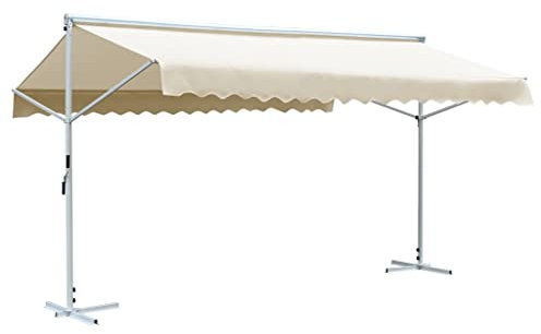 vidaXL Tenda Parasole con Piedistallo 600x300 cm Crema