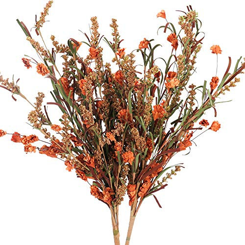 HUAESIN 2 Pcs Künstliche Blumen Klein Kunstblumen Trockenblumen Simulation Blumen aus Papier Unechte Blumen für Tisch Zuhause Fensterbrett Innen Büro Dekoation Braun