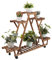 unho Scaffale Porta-Fiori Legno con Ruote 4 Stati, fioriera Verticale a Scala scaffale per Piante da Esterno Legno Supporto per Piante Portafiori Espositore 91x25x81cm per Balcone Esterno Giardino