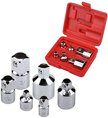 Noosverl 6 pcs Adapter 1/2 auf 3/4, 3/8 Adapter Stecknuss, Knarrenadaptersatz Stecknuss Adapter, Adapter Ratsche Set, 1/4'' 3/8'' 1/2'' 1/4'' Zoll Adapter
