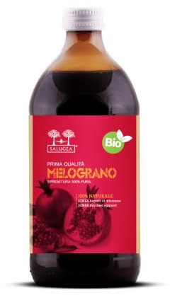 SUCCO DI MELOGRANO BIO Salugea - 100% Puro e Biologico - Integratore Antiossidante e Rigenerante con Azione Antidegenerativa e Detossicante - 500 ml - Flacone in vetro scuro farmaceutico