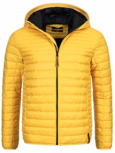 Indicode Herren Bowers Steppjacke in Daunenjacken-Optik | Winterjacke Übergangsjacke S, Golden Yellow