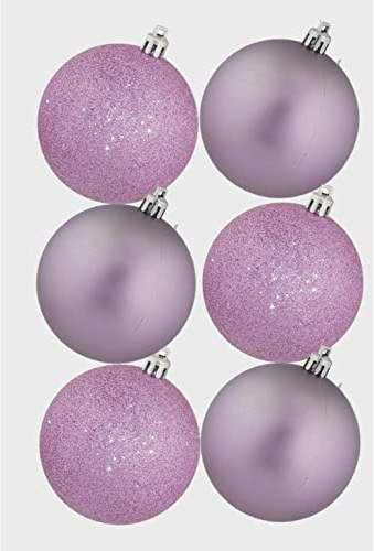 Davies Products Christmas Tree Baubles Pk 6 80mm Lilac 57243