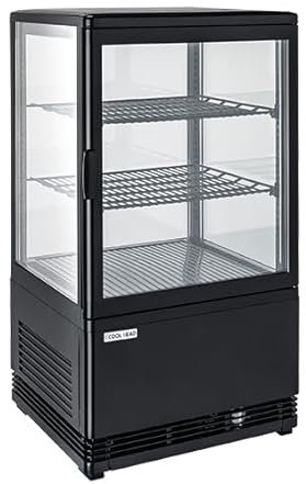 Vitrine Réfrigérée 4 Faces Vitrées Positive Noire - 58 L - Cool Head