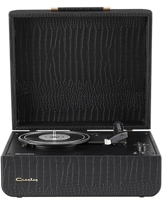 Crosley Mercury Giradischi Vinili con Bluetooth In/out, RCA e Altoparlanti Stereo - Vintage Design Lettore di Dischi a 3 Velocità - Per 7, 10 e 12 - Portatile con Custodia Integrata (Nero Croc)