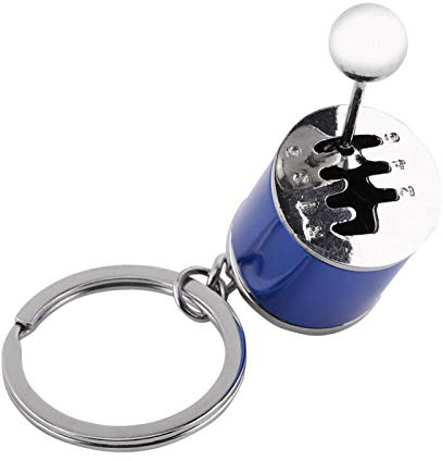 Tyenaza Shifter Keychain, Six Speed ​​Manual Car Creatives Gear Shifter Model Llavero Llavero, Llaveros de aleación de Metal para Llaves de Auto, Bolsos, teléfonos celulares(Azul)