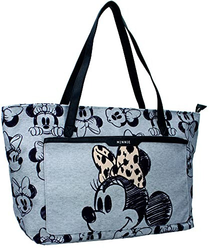 Disney Damen Shopper große Tasche Minnie Mickey Maus Mouse Leopardenschleife