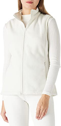 Outdoor Ventures Gilet in pile da donna, morbido, senza maniche, con tasche con cerniera, per la primavera, l'autunno, bianco, XXL