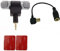 Vinciann Kit 4in1 microfono stereo jack 3.5mm con adattatore mini USB e 2 biadesivi compatibile con Hero 3 3+ 4