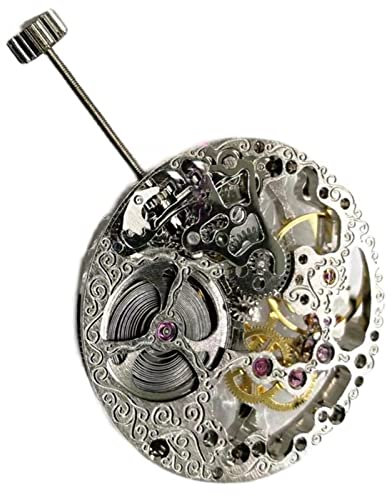 MOOKEENONE Uhrwerk Mechanisches Uhrwerk Skelett Handaufzug 17 Juwelen Uhrwerk für ETA 6498, Modern
