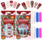 MELLIEX Christmas Fake Nails Artificial Full Cover Press on Nails, 48 Pieces Xmas Coffin False Nail Tips Santa Claus Snowflake Elk Nail Art Decorations with Nail Glue and Nail Files