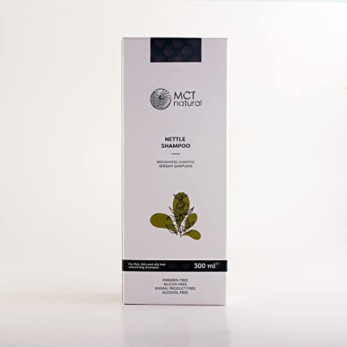 MCT natural | Brennnessel Shampoo 300ml | Naturreines Produkt | Für glattes, dünnes und fettiges Haar | Antischuppen