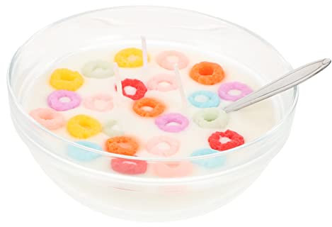 Scented Candles Dough Bowl Candle Lucky Charms Candle Cereal Bowl Model Cool Candles Scented Cereal Bowl Soy Wax Candle Cute Candles Aromatherapy Stainless Steel Cereal Circle