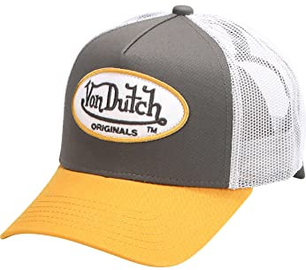 Von Dutch Trucker Cap Boston Grey White Grau Gelb, Size:OneSize