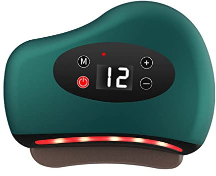 Ruiqas EMS Gua Sha Elektrisches Gesichtsmassagegerät Gesichtsschaber mit 12 Vibrationsstufen und Wärmeregulierung und Straffung der Hautschwellungen zur Tonisierung von Gesicht Hals und Ganzkörper