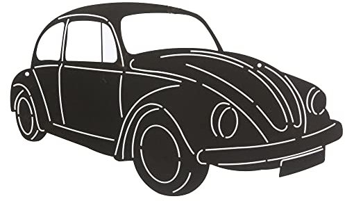 Bornhöft Retro Käfer Metall Rost Garagendeko Gartendeko Wandtatoo Wanddekoration zum anschrauben 50cm Oldtimer Wandbild