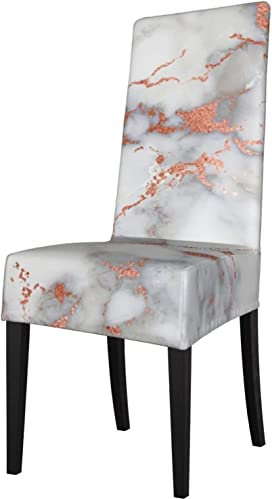 GUVAA Housses de Chaise Rose Gold Marble Seat Protector Stretch Dining Chair Slipcover Housse de siège pour chaises