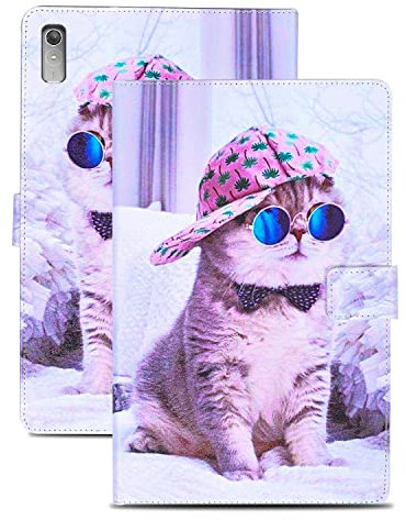 Rostsant Funda para Tablet Lenovo Tablet P11 2ª Generación 11,5 Pulgadas PU Ligero Flip Case Tablette Cover Adecuado para Tablet Lenovo Tablet P11 2nd Generation Funda Tablet 11.5 - Sombrero Gato
