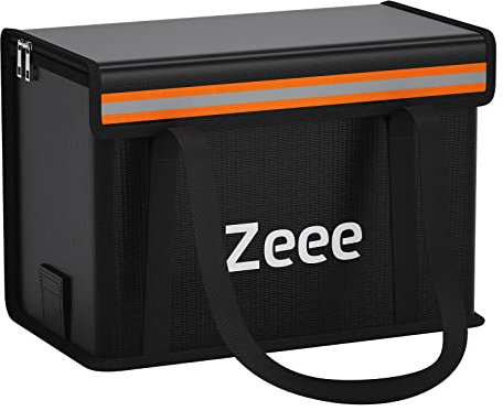 Zeee Lipo Battery Bag Fireproof Explosionproof Safe Bag Extra Large Capacity Lipo Battery Storage Guard Safe Pouch for Charge & Storage(14.17 * 7.87 * 9.84in) - Large Size