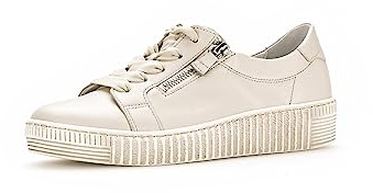 Gabor Women's Low-Top Trainers, Women's Low Shoes, Interchangeable Footbed, Best Fitting, Beige Cream, 7 UK