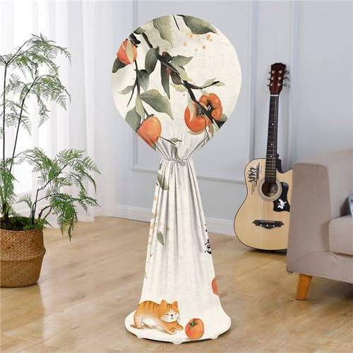 Treer Cubierta de Ventilador de Pie a Prueba de Polvo, Fundas de Ventilador Anti-Polvo Protectora Lavable para Eléctrico Ventilador de Suelo Doméstico (35-55cm,Caqui)