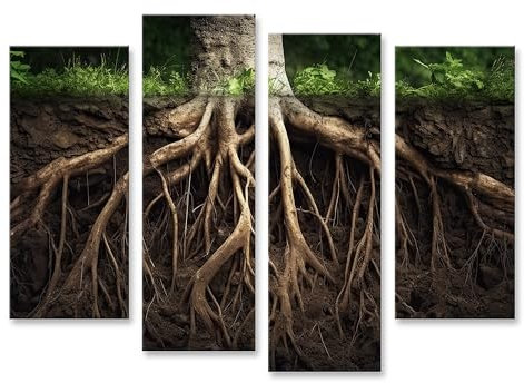 islandburner Bild auf Leinwand Wurzelsystem Baum Wächst Unterirdisch Boden Querschnitt Realistisch Bilder Wandbilder Poster