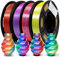 YOUSU Dreifarbiges PLA Filament 1.75mm, Seiden 3D Drucker Filament 4 x 250g Mehrfarbiges Spulenpaket,4x250g Pack