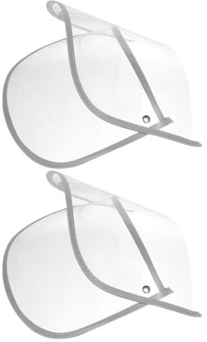 Regenhaube mit, transparenter Kunststoff-Regenhüte, wasserdicht, Regenschal, Flip-Baseballkappe, Gesichter, Schilde für Damen und Herren, 2 Stück